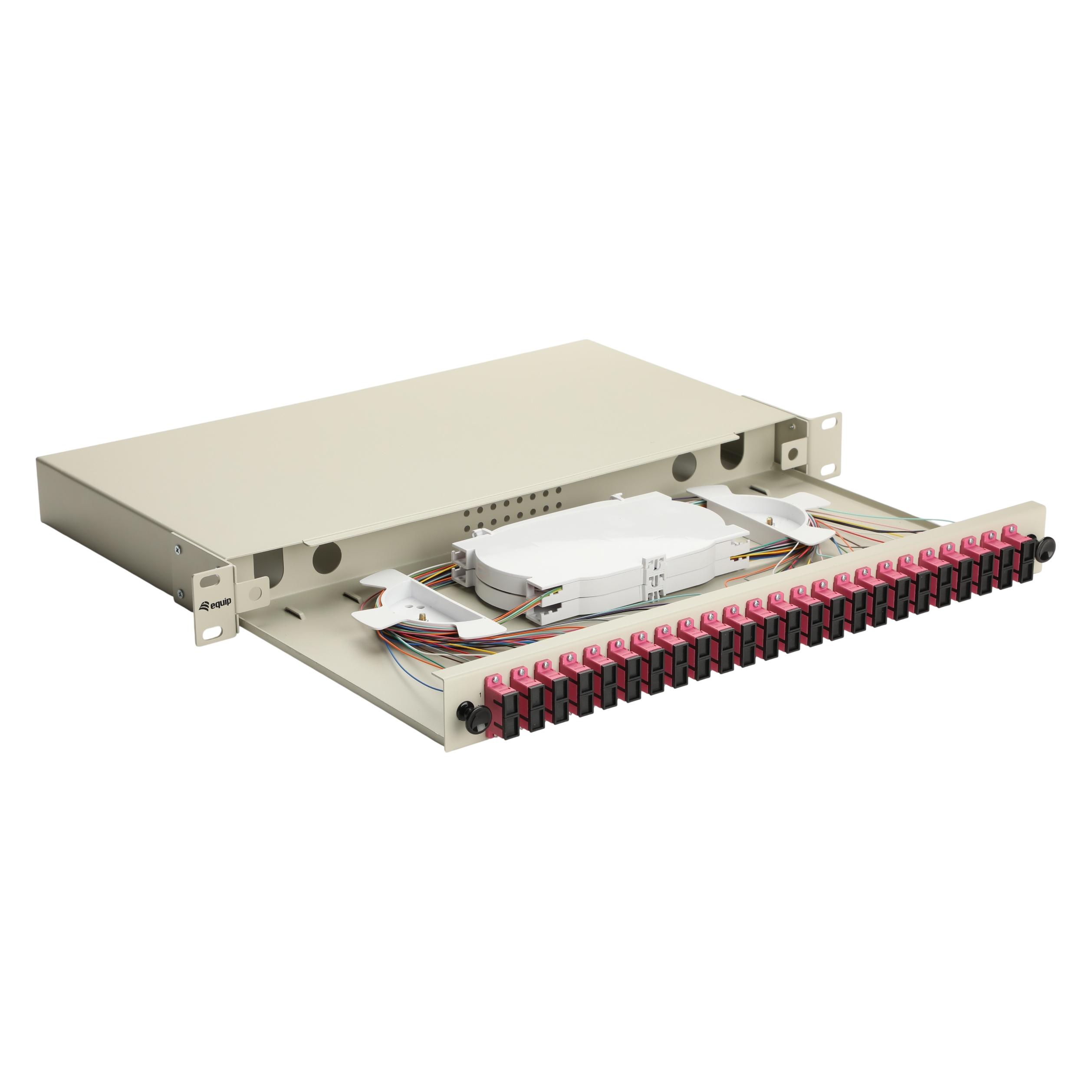 equip LWL-Spleisskasten 24-Port SC-Duplex OM4 1U komplett gr (337315)