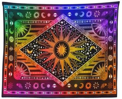 Uplifted Finds Indian Tarot Mandala Tapestry   Bohemian Divination Aesthetic Wall Hanging q4 280 X 180 Cm