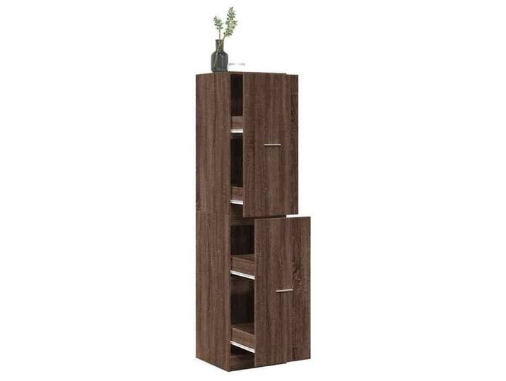 Buffet commode haut - Solide - pour salon - Armoire apothicaire chêne marron 40x41x174 5 cm bois ingénierie LH42314275223