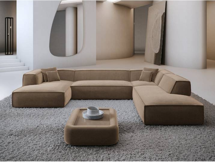 Wohnlandschaft Liranda Lounge U-Form aus Stoff