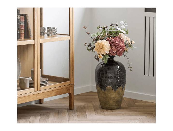 Vase Serevia – edle Keramikvase in Dunkelblau - Dunkelblau - Luxusbetten24