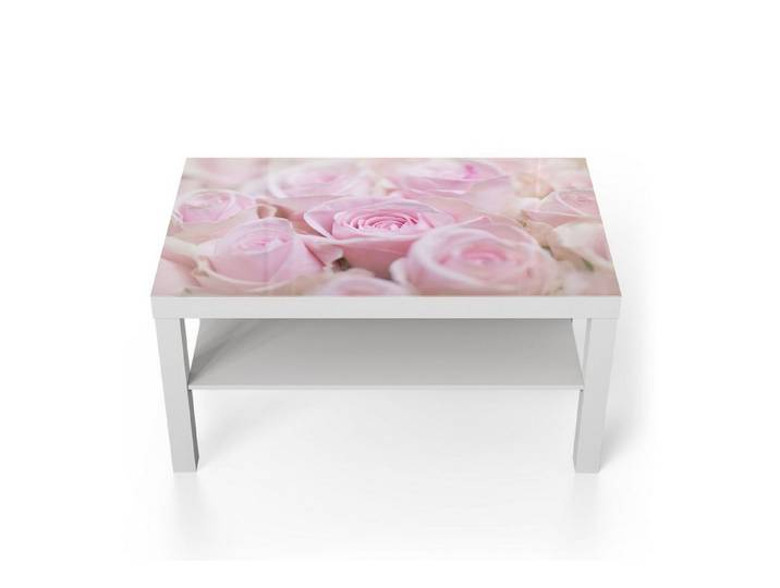 DEQORI Couchtisch 'Zarte Rosenblüten', Glas Beistelltisch Glastisch modern