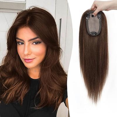 Haarteile für Frauen, Echthaar, 14 Zoll, ohne Pony, 3 x 5 Zoll, Haarteile für Frauen aus natürlicher Kopfhaut, Upgrade-Premium-Haarteile aus Remy-Haar, Haarteile für Frauen