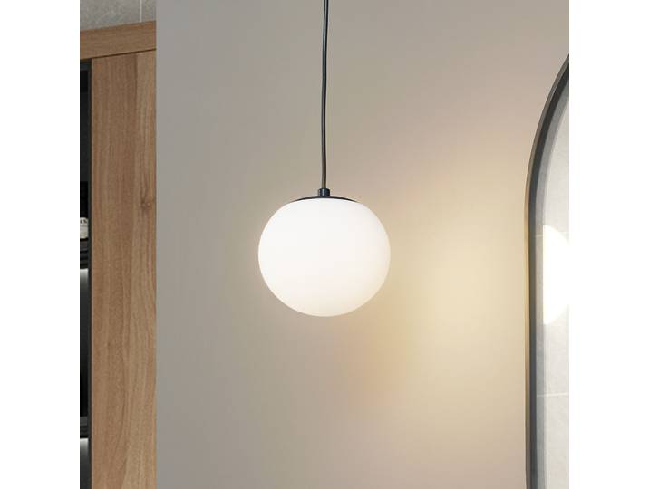 Bidolo Suspension IP44 Noir - Lucande - Salle de bains - Verre - Boule