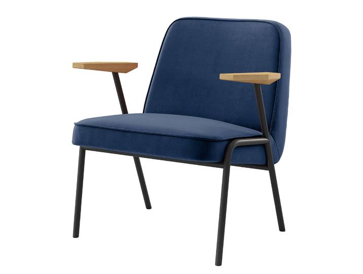 Fauteuil lounge Camaces Bleu Velours Velina 62 x 68 x 62cm