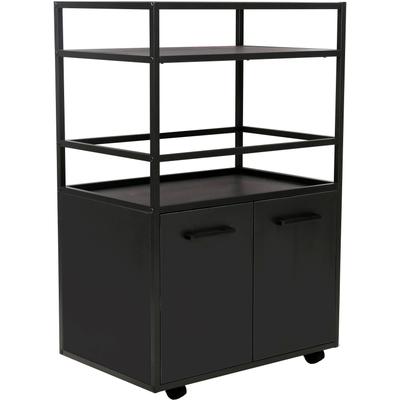 Barschrank HOME AFFAIRE "Perth", schwarz, B:60cm H:94cm T:40cm, FSC-zertifizierter Holzwerkstoff, Metall, Schränke, Barschrank, Barschrank mit 2 Türen & offenem Fach - (B/T/H) 60/40/94 cm