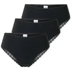 Schiesser 3P Modern Brazillian Slips Schwarz Baumwolle 38 Damen