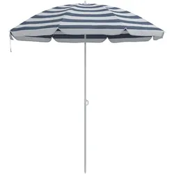 Helloshop26 - Runder Sonnenschirm für den Strand 206 x 206 x 212 cm leicht und strapazierfähig minimalistisches Design aus blauem