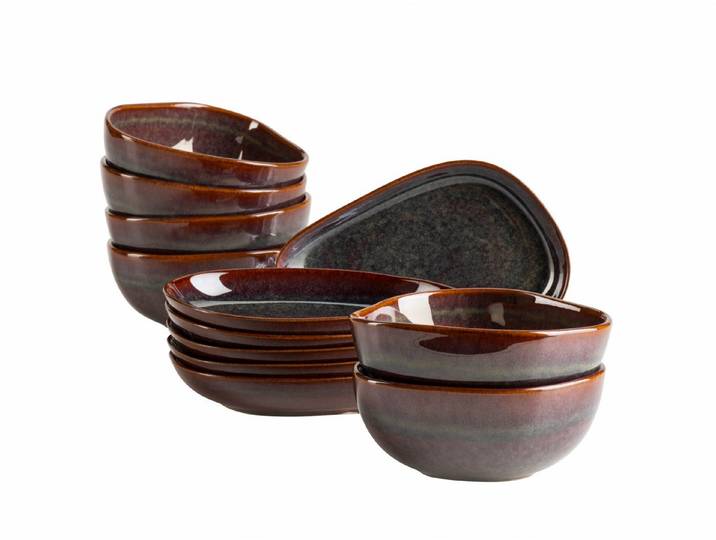 MÄSER Snackschale Snacking-Set Cordelia, aus Steinzeug, Steinzeug, (12-tlg)