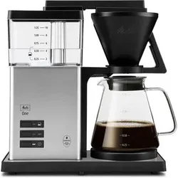 Melitta Kaffeemaschine One Edelstahl 1031-01, Filterkaffeemaschine, Schwarz, Transparent