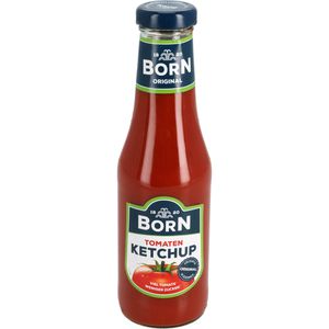 Born Ketchup Tomatenketchup, Tomatenmarkanteil 84%, weniger Zucker, in der Flasche, 450 ml
