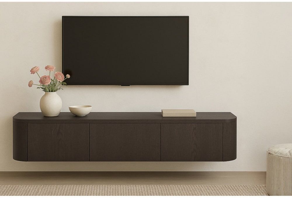 Moloo Meuble tv mural 180 cm chêne expresso Marron 180x33x35cm
