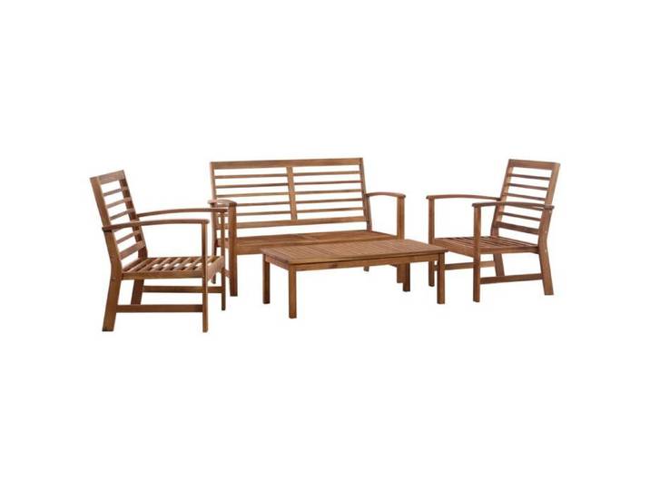 SALE 2026  meuble d'extérieur arrière-cour terrasse Brun - Salon de jardin 4 pcs Bois d'acacia solide PRO512035048