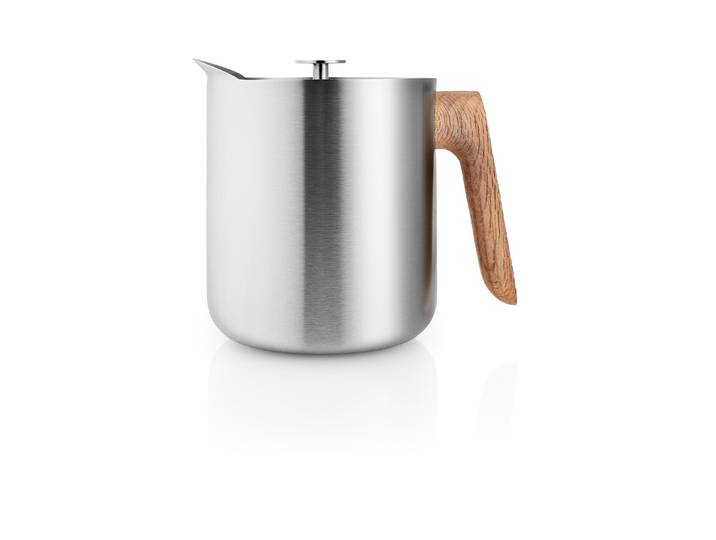 Teekanne EVA SOLO Solo Teebereiter Nordic Kitchen , silber (silberfarben), H:16cm Ø:13cm, Edelstahl, Kannen, Teekanne, Griff aus Eiche gefertigt