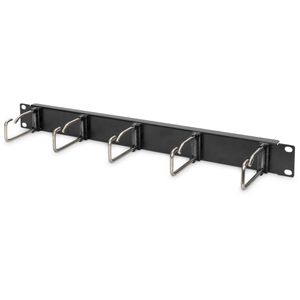 Digitus Rangierpanel DN-97667, Metall, schwarz, 19 Zoll (483 mm), mit 5 Kabelführungsbügeln, 1HE
