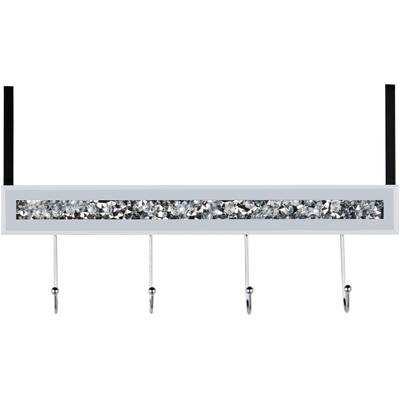 Garderobenleiste MIRRORS AND MORE "GLITTY", grau (transparent), B:40cm H:12,5cm, Kunststoff, Garderobenhalter