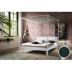 Hasena »Velino« Himmelbett 140x200 cm / Eiche sägerauh natur / Kul smoke / Anthracit