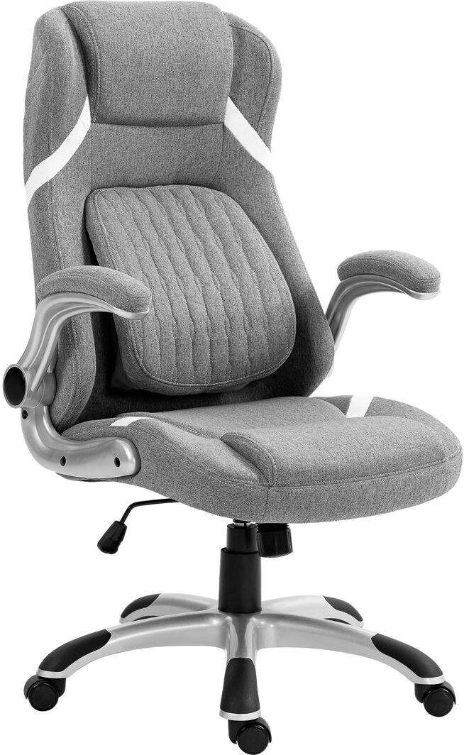 17 Stories Fabric Office Desk Chair with Adjustable Height Tilt Function Grey 117cm H X 68cm W X 76cm D