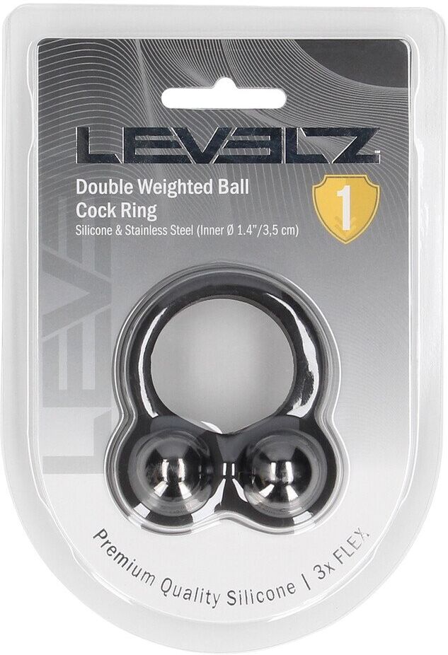 Levelz Cockring double poids en silicone liquide - Noir
