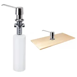 Seifenspender für Einbau in Waschbecken von oben befüllbar 130 x 320 x 60 mm - 500ml Chrom