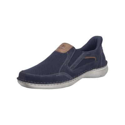 Slipper JOSEF SEIBEL "Josef Seibel Slipper Leder/Textil", Herren, Gr. 43, blau (nachtblau), Leder, Textil, Schuhe Slipper