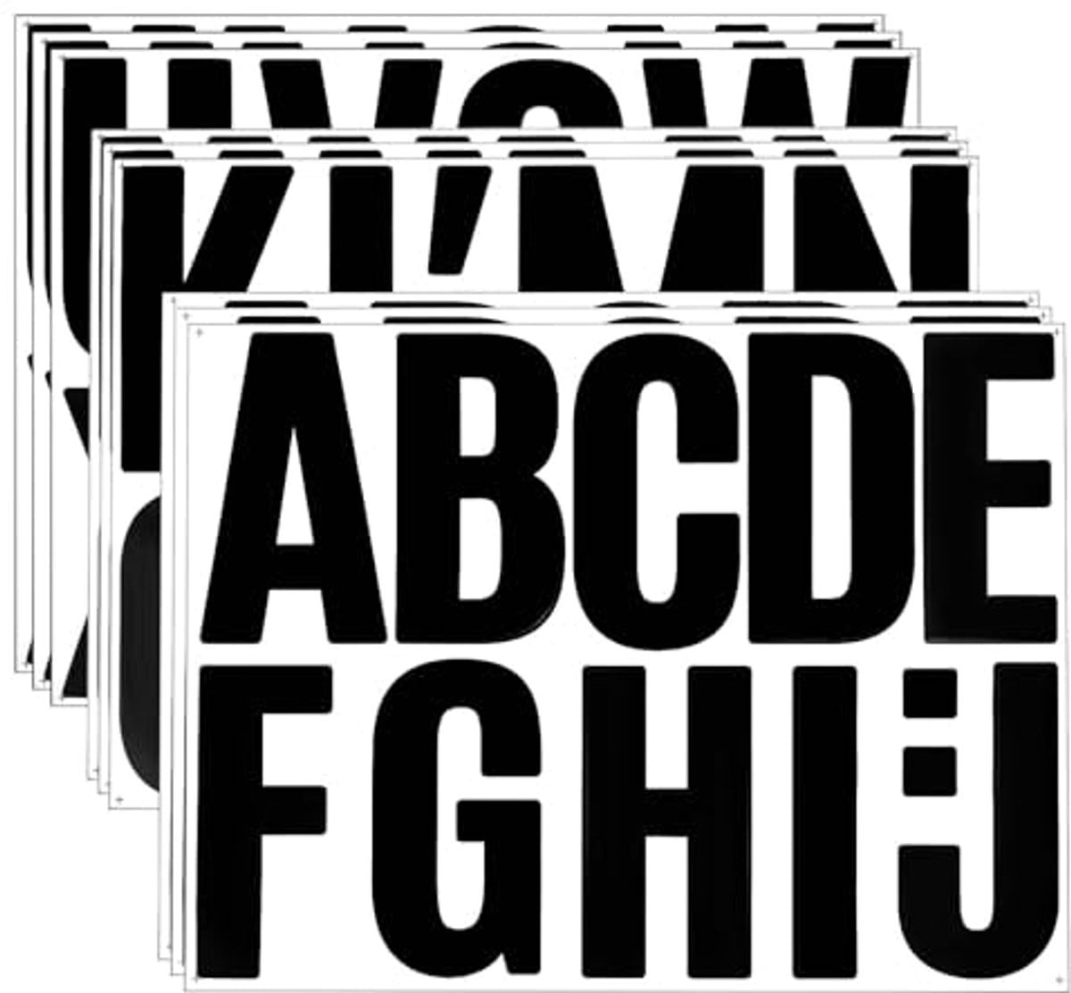 Grote Zwarte Letterstickers - 102 Stuks Zelfklevende Alfabetstickers voor Creatieve Decoratie