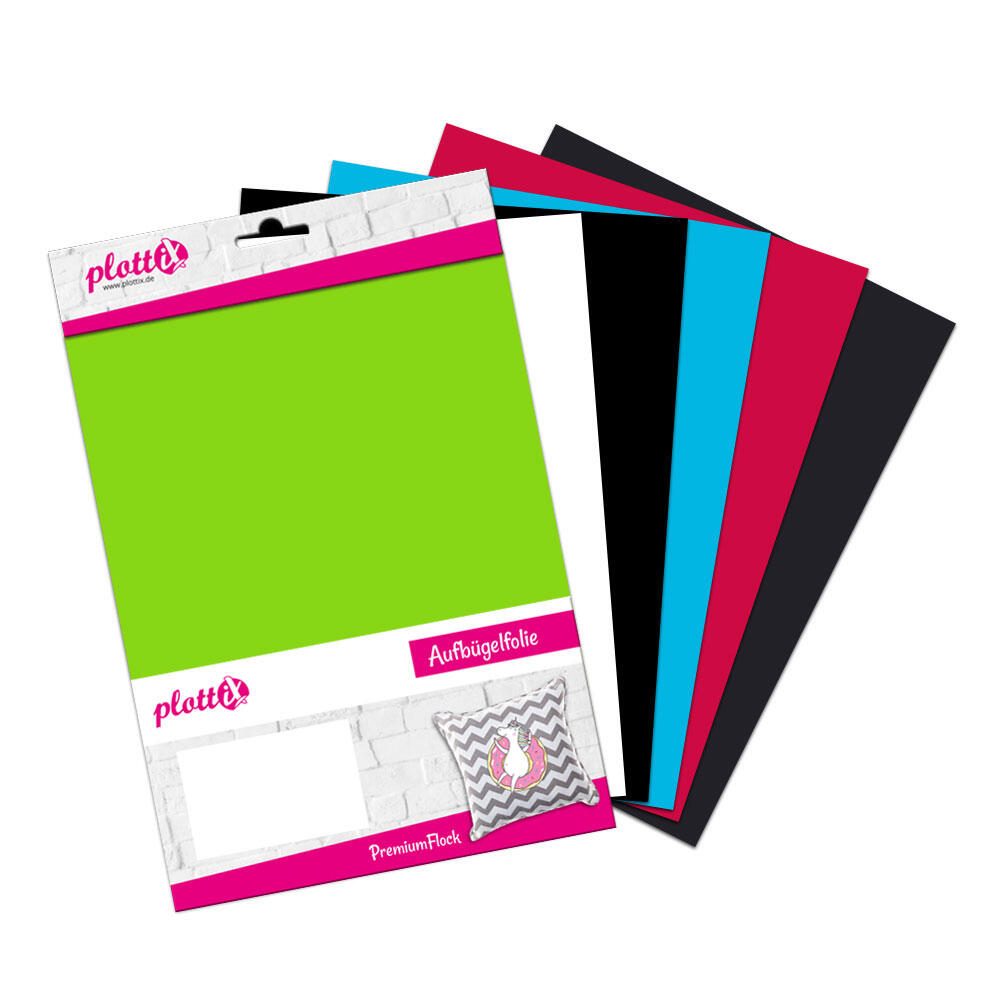 plottiX PremiumFlock Bundle 1 - 6 Stück (20 cm x 30 cm) PL0101889