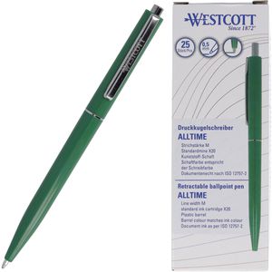 Westcott Kugelschreiber ALLTIME, E-737463 00, Gehäuse grün, Schreibfarbe grün, 25 Stück