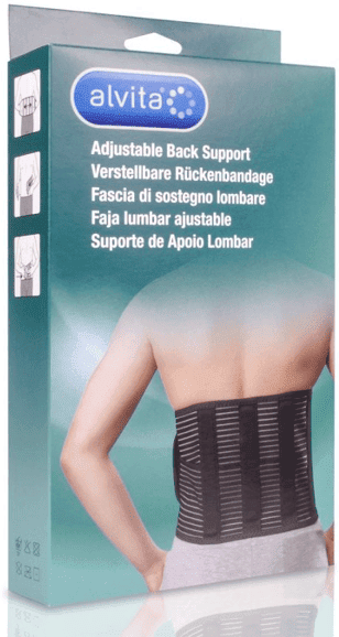 Alvita Fascia di Sostegno Lombare Regolabile Colore Nero Taglia 3 120-140 cm 1 Pezzo