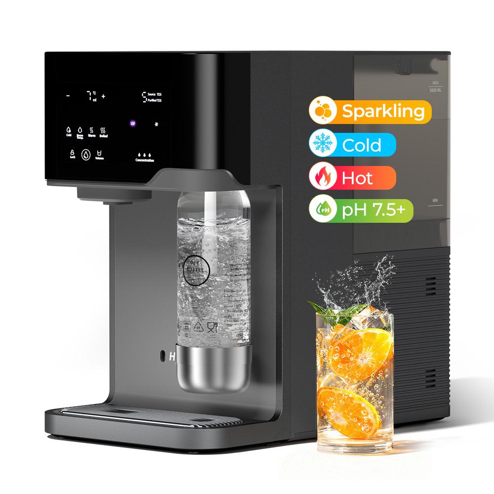 Hydrofast C300 Auftisch-Wasserfilter mit RO, 7°C Kaltwasser, Heiß- & Sprudelwasser, 6-Stufen-Filterung, UV, 5L Tank