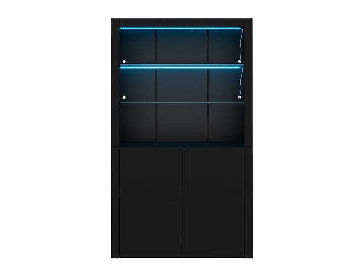 Komhtom Vitrine 100x35x170cm in Schwarz, Mode, 35x170x100 cm, Esszimmer, Vitrinen, Vitrinenschränke