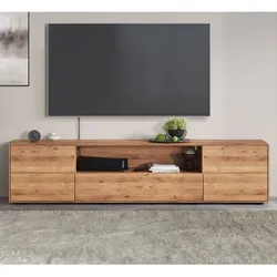 TV Board Fernsehschrank aus Massivholz in Wildeichefarben