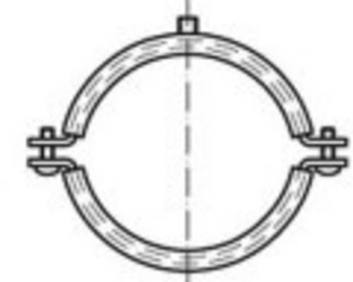 TOOLCRAFT TO-5417226 Rohrschelle ~DIN 4109 Stahl + Dämmeinlage galvanisch verzinkt Schraubrohrschellen mit Schallschutz-Einlage
