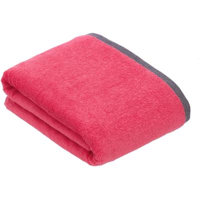 Badetuch BUGATTI "Prato", rosa (flamingo), B:100cm L:150cm, Walkfrottier, Obermaterial: 100% Baumwolle, Handtücher, Badetuch, Uni Farben, mit melierter Optik im Saum