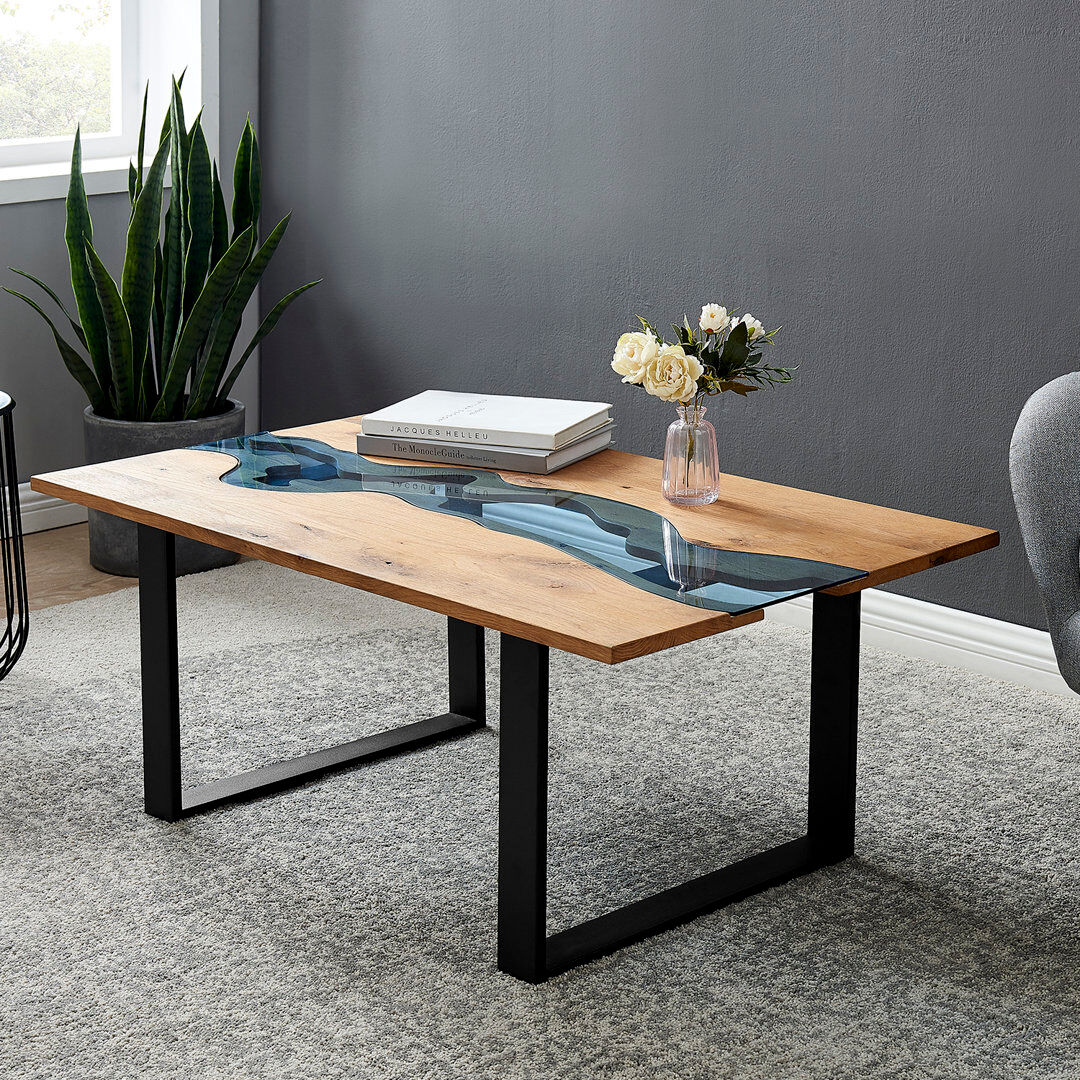 Borough Wharf Romeo Sled Coffee Table Oak 40cm H X 100cm W X 60cm D