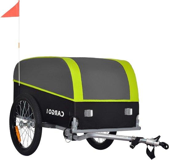 Fahrradanhänger, Transportanhänger - Klappbarer Anhänger - Für den Transport von Einkäufen - Universelle Fahrradkupplung - 120 Liter Volumen - Grün