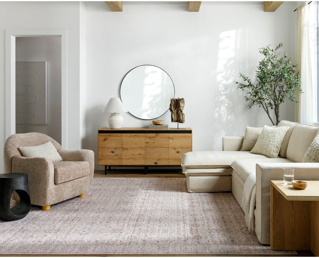 Langley Street Our PNW Home x Livabliss Rust Area Rug Ivory;Brown;Pale Blue;Olive;Rust;Light Beige Rectangle 197 x 275cm