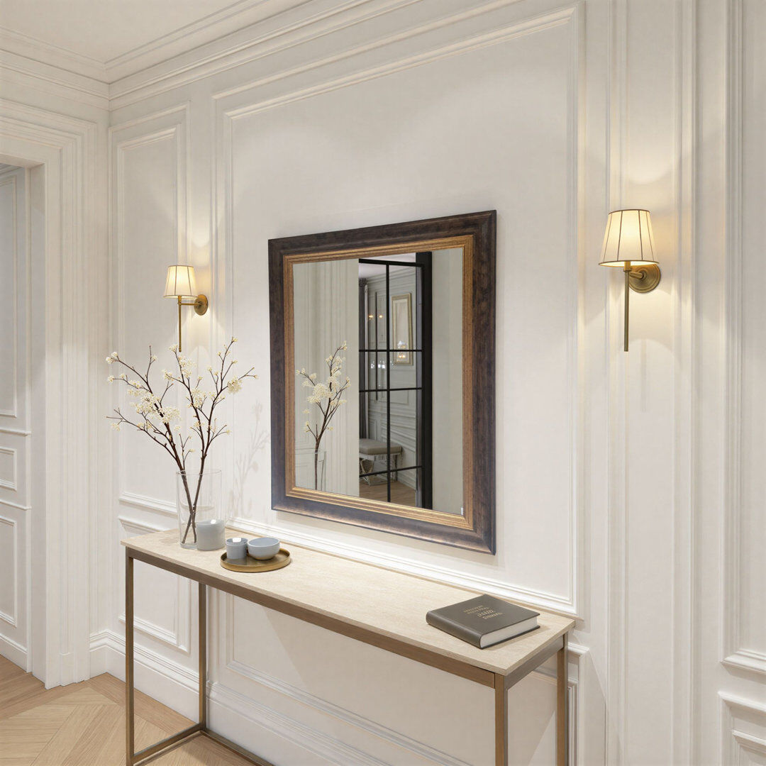 Canora Grey Classic Bronze Bevelled Wall Mirror Bronze 73x58cm