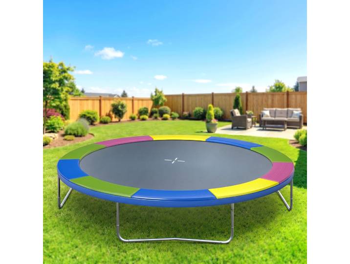 SPORTNOW Coussin de protection trampoline 305cm avec cordon élastique résistant aux intempéries et UV anti-déchirure, multicolore