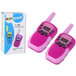 Lean Toys Walkie Talkie Walkie-Talkies, Reichweite 3 km, rosa (3 km), Walkie Talkie, Rosa