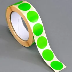 SPRINTIS Klebepunkte 30 mm, hellgrün, 1000 Stück Markierungspunkte selbstklebend auf Rolle, Punkte Aufkleber aus Papier für Büro und Lager