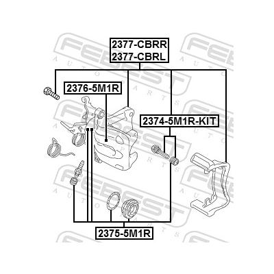 FEBEST Bremssattel 2377-2CBRL Hinterachse links für VAG