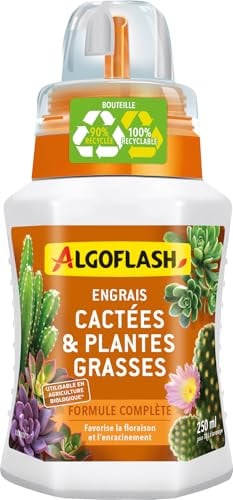 Algoflash Vloeibare meststof voor cactussen en vetplanten, 250 ml, bruin