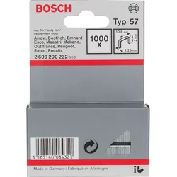 Bosch Flachdrahtklammer Typ 57, 10,6 x 1,25 x 12mm - 2609200232