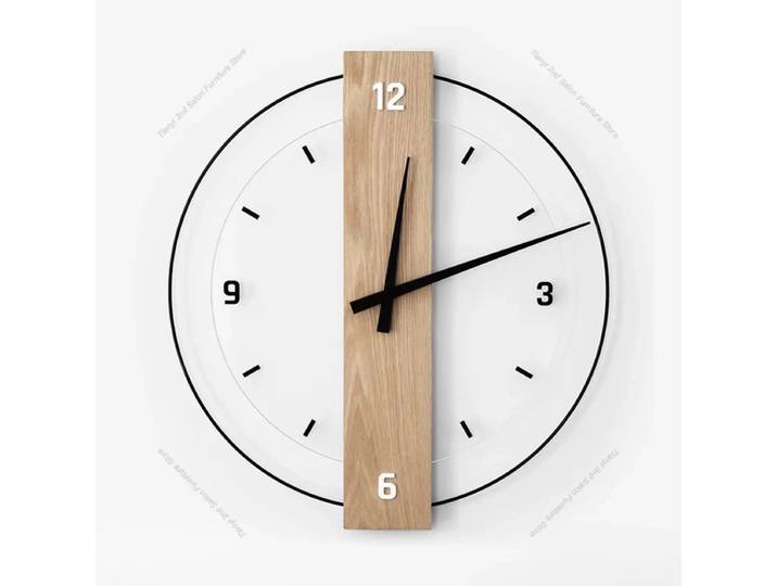 LLWC-Horloges murales silencieuses en bois pour chambre à coucher, décoration vintage, art mural, design minimaliste, maison