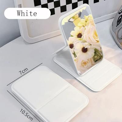 Uplift Picks Personalized Folding Makeup Mirror Portable Standable Mini Travel Vanity Mirror white