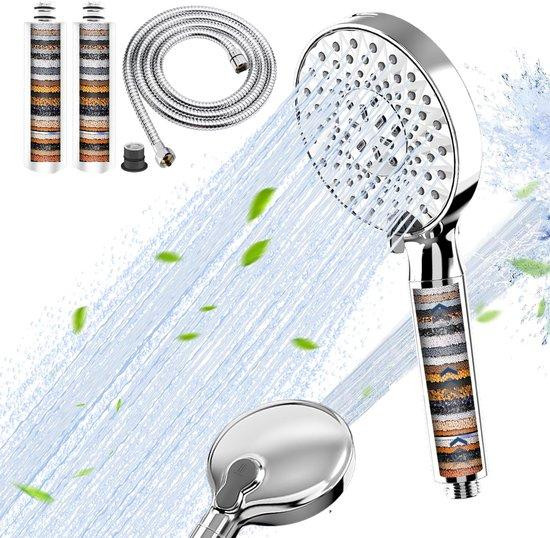 Benza Ibenzoa Handdouche met 30-laags filter en 9 straalpatronen, verchroomd, waterbesparend