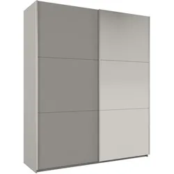 SCHWEBETÜRENSCHRANK Rossa mit 2 Türen und Spiegel, 200 cm, Platinfarben