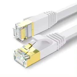 MobileKing Flach Cat 7 LAN-Kabel 0,5 m Weiß – Highspeed Ethernet Netzwerkkabel für Router, PC, Smart TV & Konsole