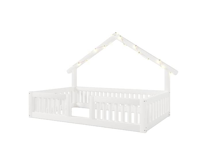 Lit maison enfant en pin blanc 90x200 cm